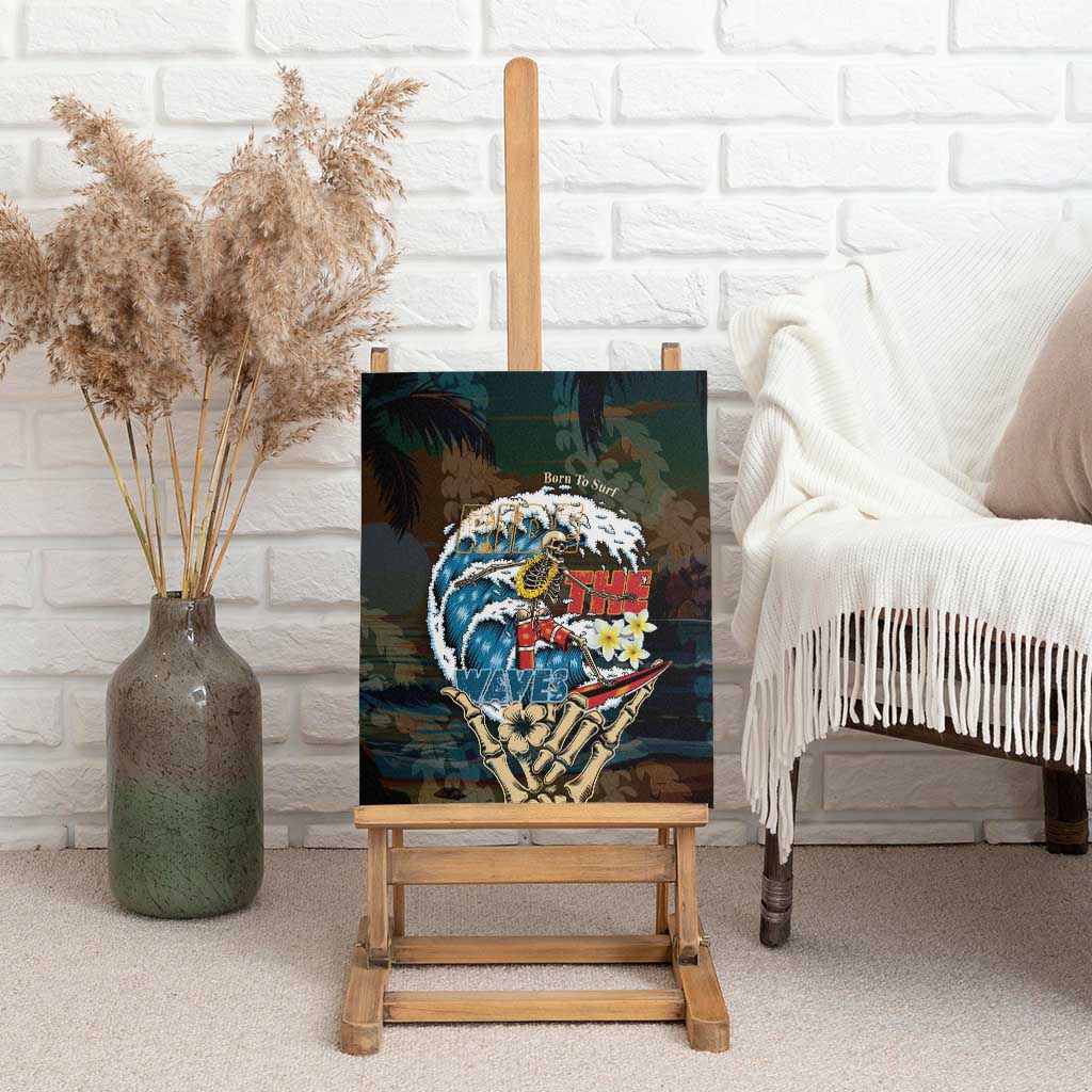 Aloha Hawaii Surfing Skull Canvas Wall Art Shaka Skeleton Ride The Waves - Wonder Print Shop