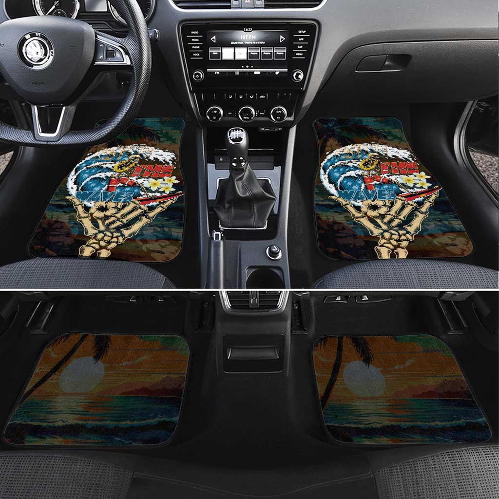 Aloha Hawaii Surfing Skull Car Mats Shaka Skeleton Ride The Waves - Wonder Print Shop