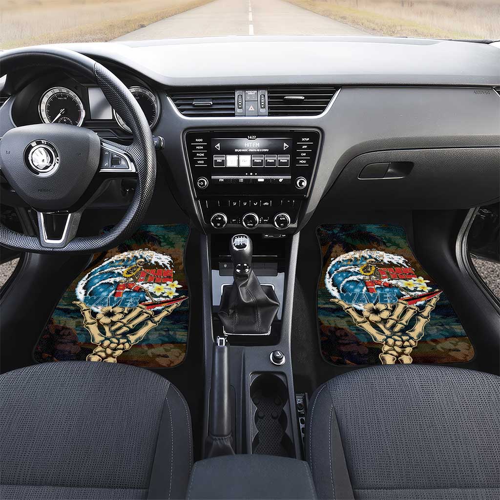Aloha Hawaii Surfing Skull Car Mats Shaka Skeleton Ride The Waves - Wonder Print Shop