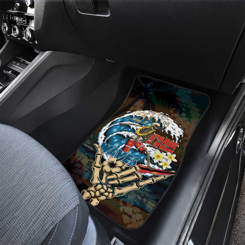Aloha Hawaii Surfing Skull Car Mats Shaka Skeleton Ride The Waves - Wonder Print Shop