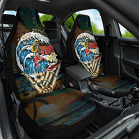 Aloha Hawaii Surfing Skull Car Seat Cover Shaka Skeleton Ride The Waves - Wonder Print Shop