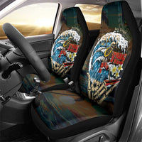 Aloha Hawaii Surfing Skull Car Seat Cover Shaka Skeleton Ride The Waves - Wonder Print Shop