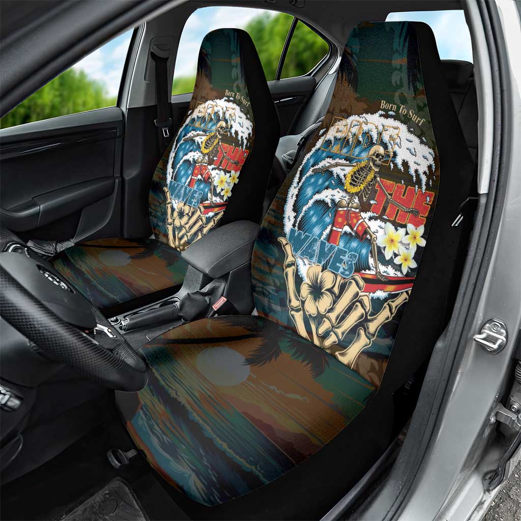 Aloha Hawaii Surfing Skull Car Seat Cover Shaka Skeleton Ride The Waves - Wonder Print Shop