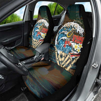 Aloha Hawaii Surfing Skull Car Seat Cover Shaka Skeleton Ride The Waves - Wonder Print Shop