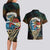 Aloha Hawaii Surfing Skull Couples Matching Long Sleeve Bodycon Dress and Hawaiian Shirt Shaka Skeleton Ride The Waves - Wonder Print Shop