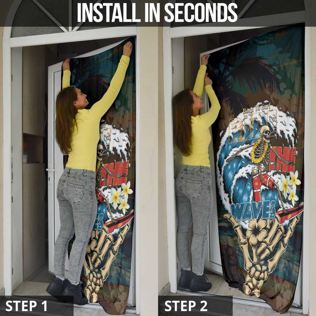 Aloha Hawaii Surfing Skull Door Cover Shaka Skeleton Ride The Waves - Wonder Print Shop