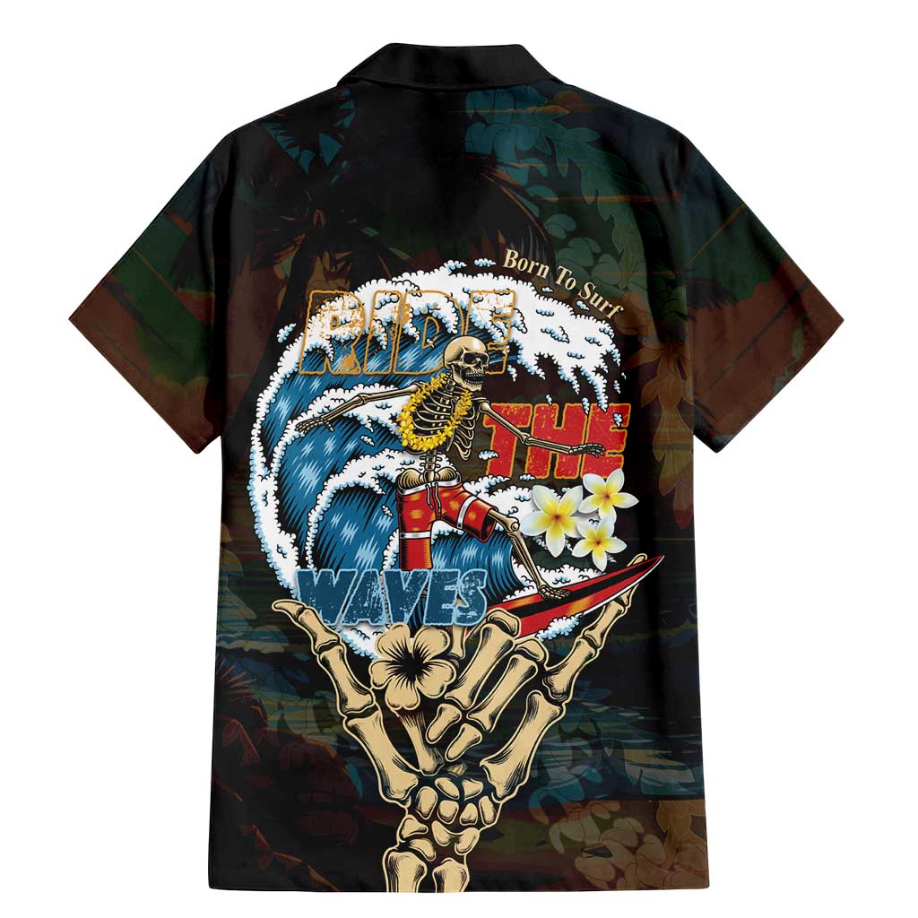 Aloha Hawaii Surfing Skull Family Matching Mermaid Dress and Hawaiian Shirt Shaka Skeleton Ride The Waves - Wonder Print Shop