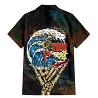 Aloha Hawaii Surfing Skull Family Matching Mermaid Dress and Hawaiian Shirt Shaka Skeleton Ride The Waves - Wonder Print Shop