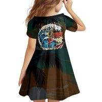 Aloha Hawaii Surfing Skull Family Matching Off Shoulder Maxi Dress and Hawaiian Shirt Shaka Skeleton Ride The Waves - Wonder Print Shop