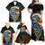 Aloha Hawaii Surfing Skull Family Matching Off Shoulder Maxi Dress and Hawaiian Shirt Shaka Skeleton Ride The Waves - Wonder Print Shop
