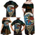 Aloha Hawaii Surfing Skull Family Matching Off Shoulder Maxi Dress and Hawaiian Shirt Shaka Skeleton Ride The Waves - Wonder Print Shop