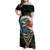 Aloha Hawaii Surfing Skull Family Matching Off Shoulder Maxi Dress and Hawaiian Shirt Shaka Skeleton Ride The Waves - Wonder Print Shop