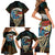 Aloha Hawaii Surfing Skull Family Matching Short Sleeve Bodycon Dress and Hawaiian Shirt Shaka Skeleton Ride The Waves - Wonder Print Shop