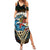 Aloha Hawaii Surfing Skull Family Matching Summer Maxi Dress and Hawaiian Shirt Shaka Skeleton Ride The Waves - Wonder Print Shop