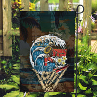 Aloha Hawaii Surfing Skull Garden Flag Shaka Skeleton Ride The Waves - Wonder Print Shop