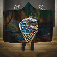 Aloha Hawaii Surfing Skull Hooded Blanket Shaka Skeleton Ride The Waves - Wonder Print Shop