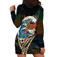 Aloha Hawaii Surfing Skull Hoodie Dress Shaka Skeleton Ride The Waves - Wonder Print Shop