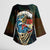 Aloha Hawaii Surfing Skull Kimono Sleeve Blouse Shaka Skeleton Ride The Waves - Wonder Print Shop