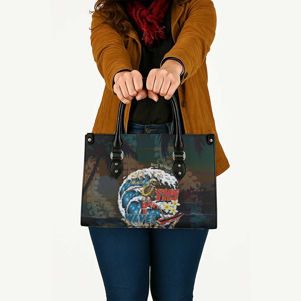 Aloha Hawaii Surfing Skull Leather Bag Shaka Skeleton Ride The Waves - Wonder Print Shop