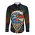 Aloha Hawaii Surfing Skull Long Sleeve Button Shirt Shaka Skeleton Ride The Waves - Wonder Print Shop