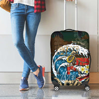 Aloha Hawaii Surfing Skull Luggage Cover Shaka Skeleton Ride The Waves - Wonder Print Shop