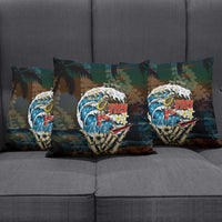 Aloha Hawaii Surfing Skull Pillow Cover Shaka Skeleton Ride The Waves - Wonder Print Shop
