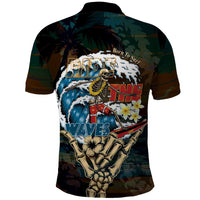 Aloha Hawaii Surfing Skull Polo Shirt Shaka Skeleton Ride The Waves - Wonder Print Shop