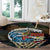 Aloha Hawaii Surfing Skull Round Carpet Shaka Skeleton Ride The Waves - Wonder Print Shop