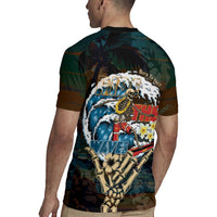 Aloha Hawaii Surfing Skull Rugby Jersey Shaka Skeleton Ride The Waves - Wonder Print Shop