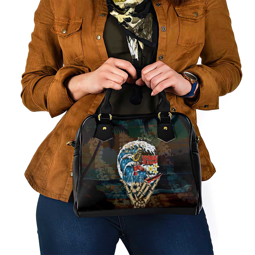 Aloha Hawaii Surfing Skull Shoulder Handbag Shaka Skeleton Ride The Waves - Wonder Print Shop