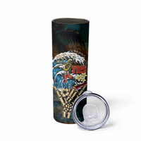 Aloha Hawaii Surfing Skull Skinny Tumbler Shaka Skeleton Ride The Waves - Wonder Print Shop
