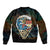 Aloha Hawaii Surfing Skull Sleeve Zip Bomber Jacket Shaka Skeleton Ride The Waves - Wonder Print Shop