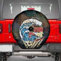 Aloha Hawaii Surfing Skull Spare Tire Cover Shaka Skeleton Ride The Waves - Wonder Print Shop