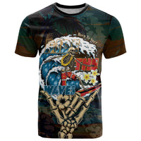 Aloha Hawaii Surfing Skull T Shirt Shaka Skeleton Ride The Waves - Wonder Print Shop