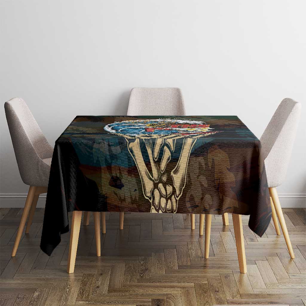 Aloha Hawaii Surfing Skull Tablecloth Shaka Skeleton Ride The Waves - Wonder Print Shop