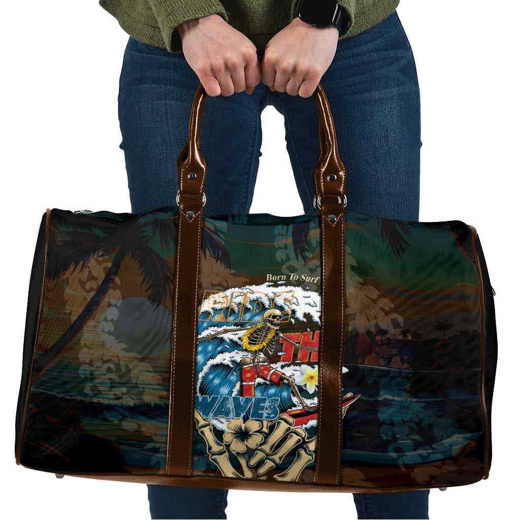 Aloha Hawaii Surfing Skull Travel Bag Shaka Skeleton Ride The Waves - Wonder Print Shop