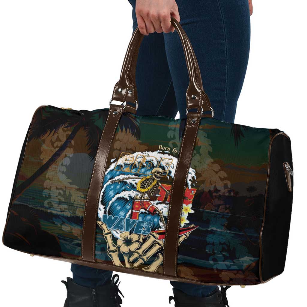 Aloha Hawaii Surfing Skull Travel Bag Shaka Skeleton Ride The Waves - Wonder Print Shop