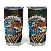 Aloha Hawaii Surfing Skull Tumbler Cup Shaka Skeleton Ride The Waves - Wonder Print Shop