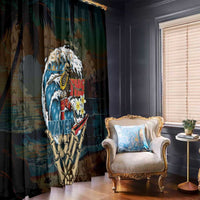 Aloha Hawaii Surfing Skull Window Curtain Shaka Skeleton Ride The Waves - Wonder Print Shop