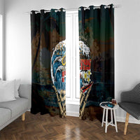 Aloha Hawaii Surfing Skull Window Curtain Shaka Skeleton Ride The Waves - Wonder Print Shop