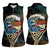 Aloha Hawaii Surfing Skull Women Sleeveless Polo Shirt Shaka Skeleton Ride The Waves - Wonder Print Shop