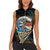 Aloha Hawaii Surfing Skull Women Sleeveless Polo Shirt Shaka Skeleton Ride The Waves - Wonder Print Shop