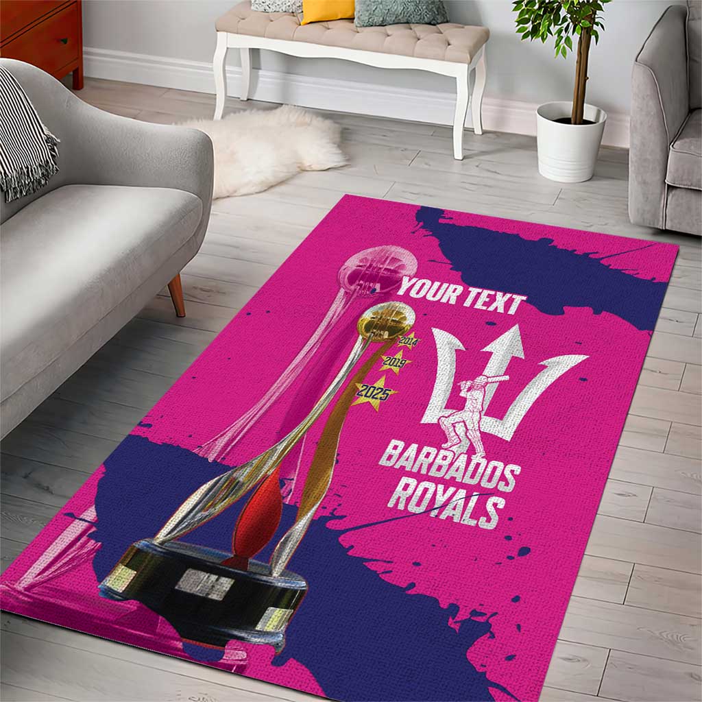 Barbados Royals Cricket Custom Area Rug 3rd Champions Trophy Proud - Pink - Wonder Print Shop