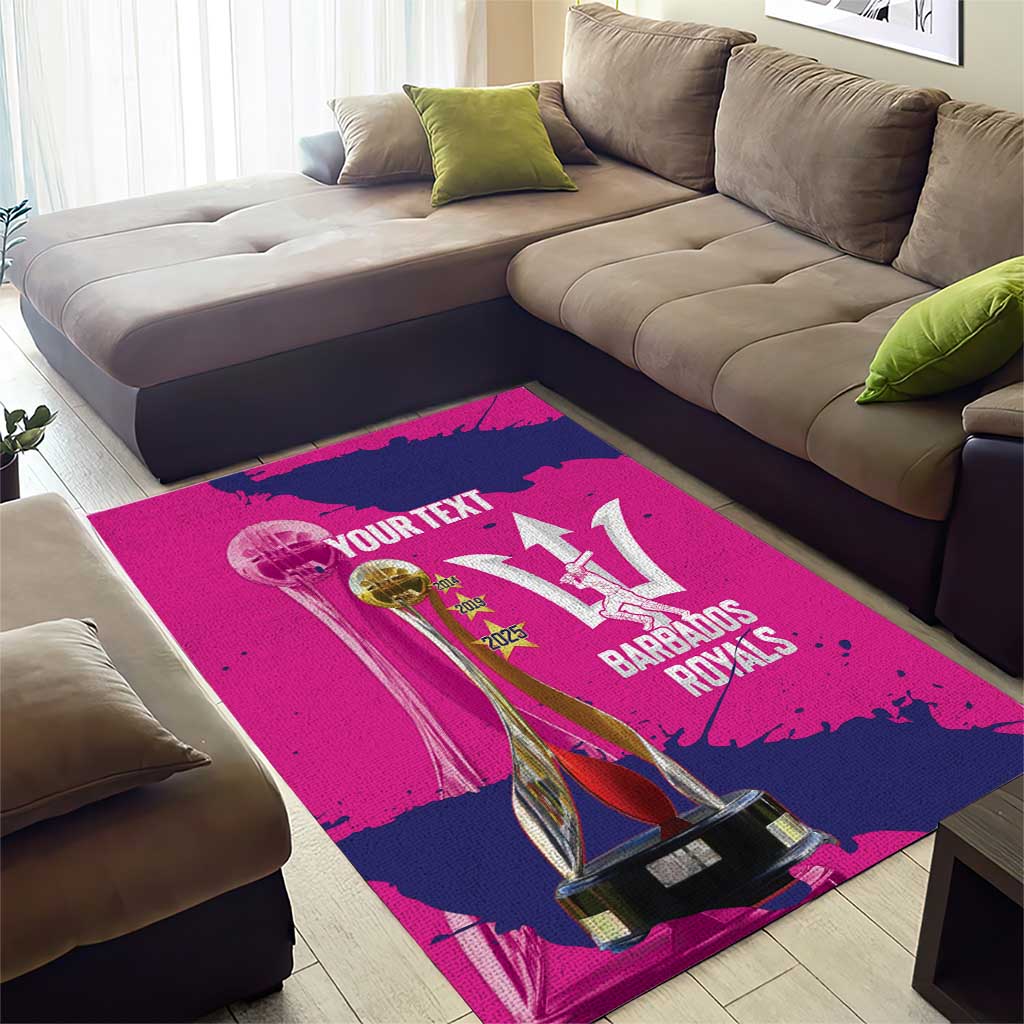 Barbados Royals Cricket Custom Area Rug 3rd Champions Trophy Proud - Pink - Wonder Print Shop