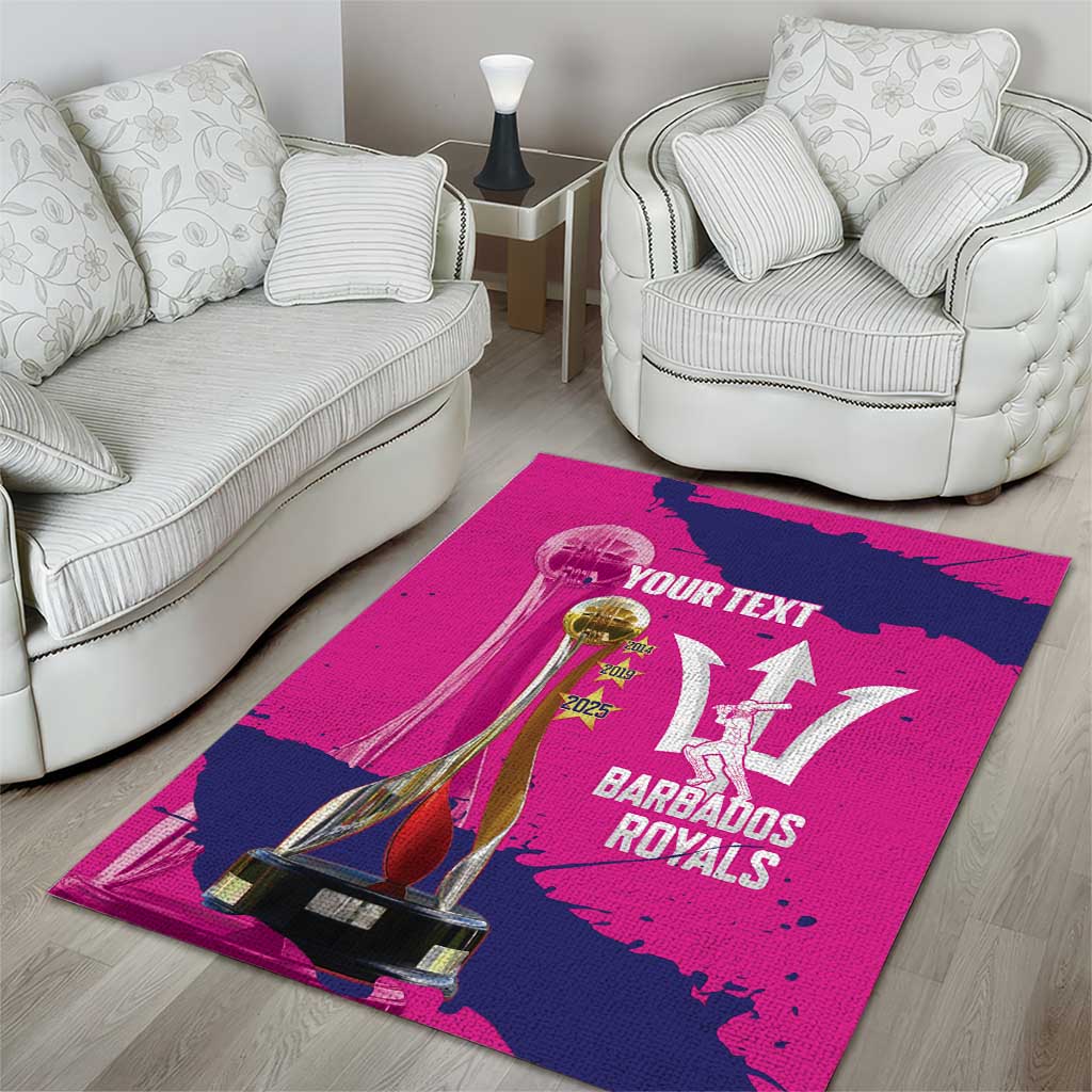 Barbados Royals Cricket Custom Area Rug 3rd Champions Trophy Proud - Pink - Wonder Print Shop