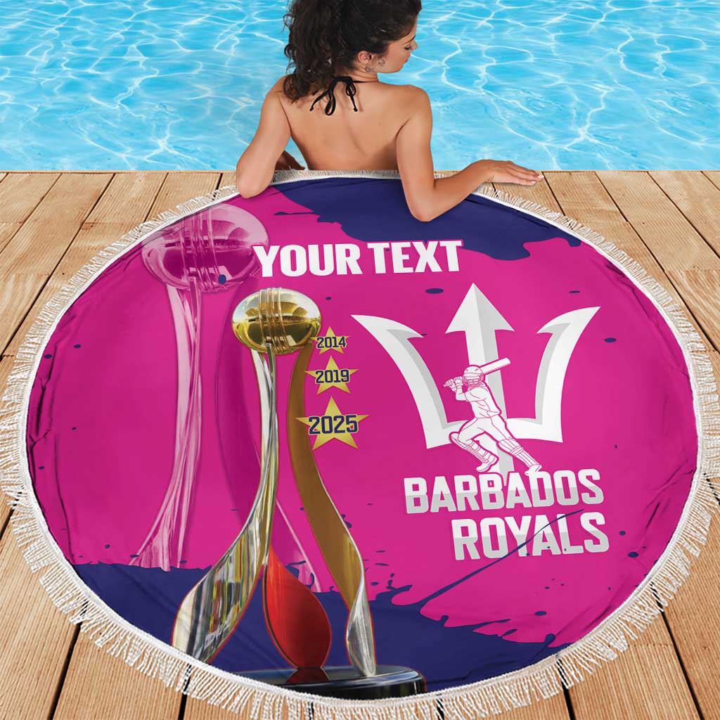 Barbados Royals Cricket Custom Beach Blanket 3rd Champions Trophy Proud - Pink - Wonder Print Shop