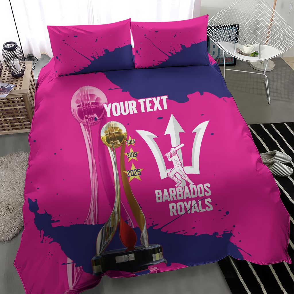 Barbados Royals Cricket Custom Bedding Set 3rd Champions Trophy Proud - Pink - Wonder Print Shop
