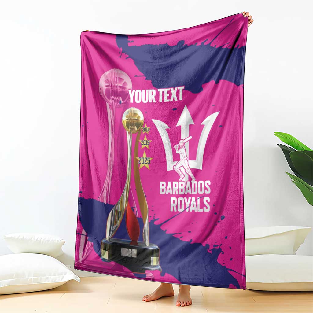 Barbados Royals Cricket Custom Blanket 3rd Champions Trophy Proud - Pink - Wonder Print Shop