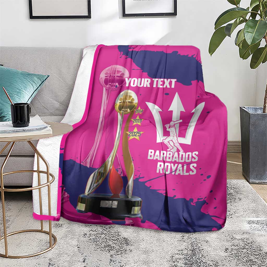 Barbados Royals Cricket Custom Blanket 3rd Champions Trophy Proud - Pink - Wonder Print Shop