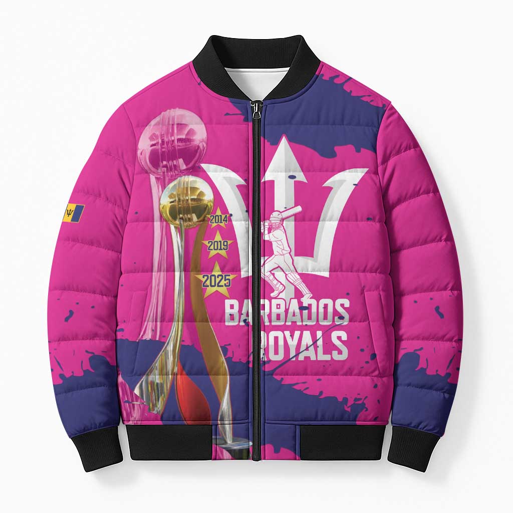 Barbados Royals Cricket Custom Bomber Puffer Jacket 3rd Champions Trophy Proud - Pink - Wonder Print Shop